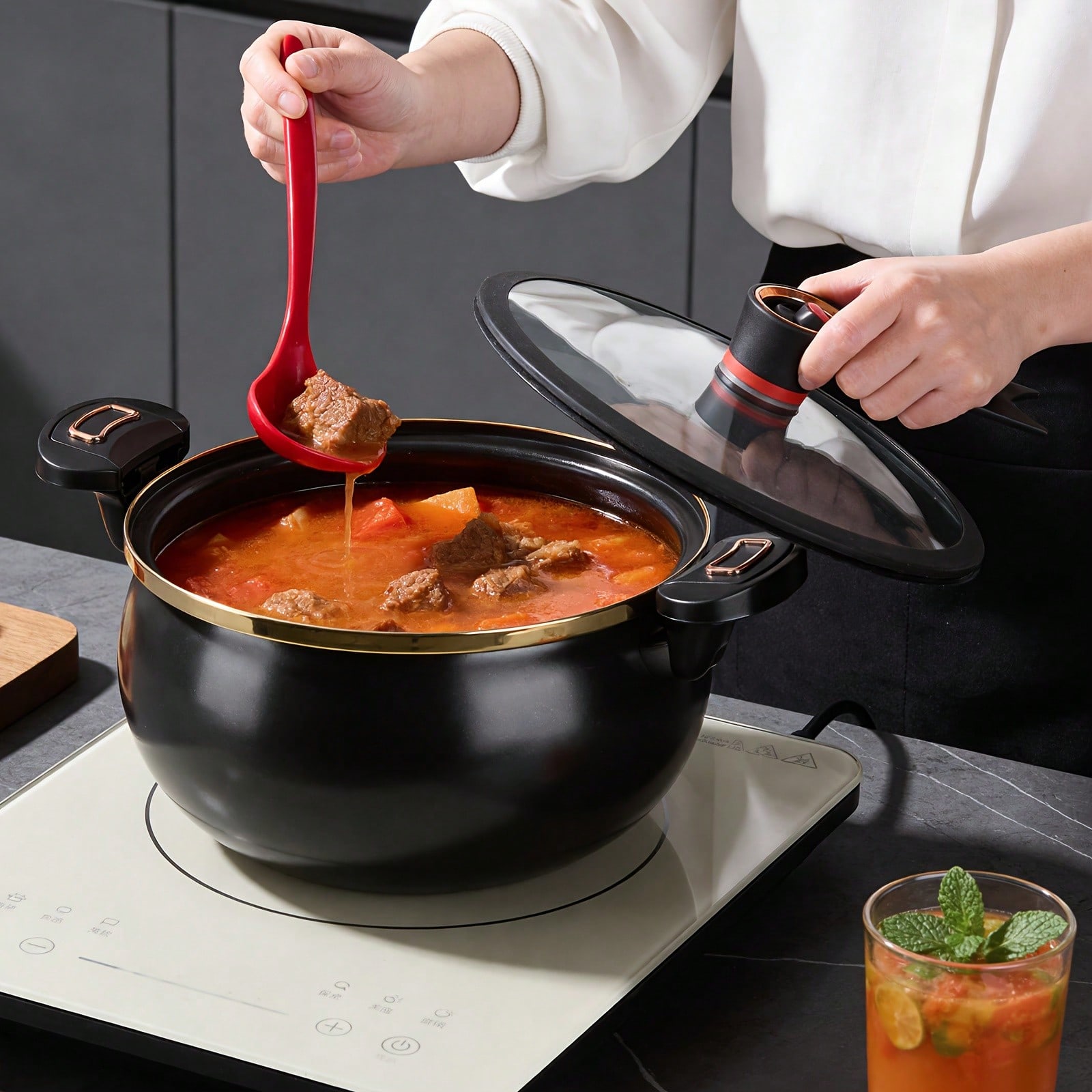 1Pc Large 8.45QT Non-Stick Ste - огляд і ціна Home Cooking Fast Foods